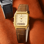 Vintage Gold Leather Watch AQ230EGL-9A - LIKELIHOOD