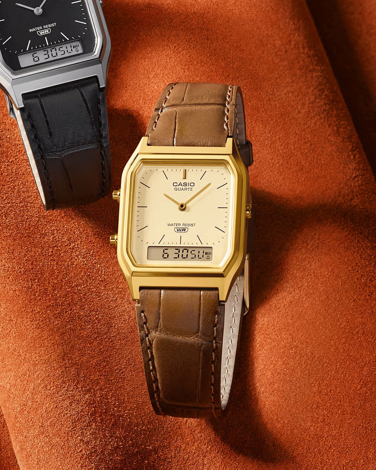 Vintage Gold Leather Watch AQ230EGL-9A - LIKELIHOOD
