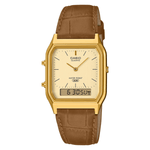 Vintage Gold Leather Watch AQ230EGL-9A - LIKELIHOOD
