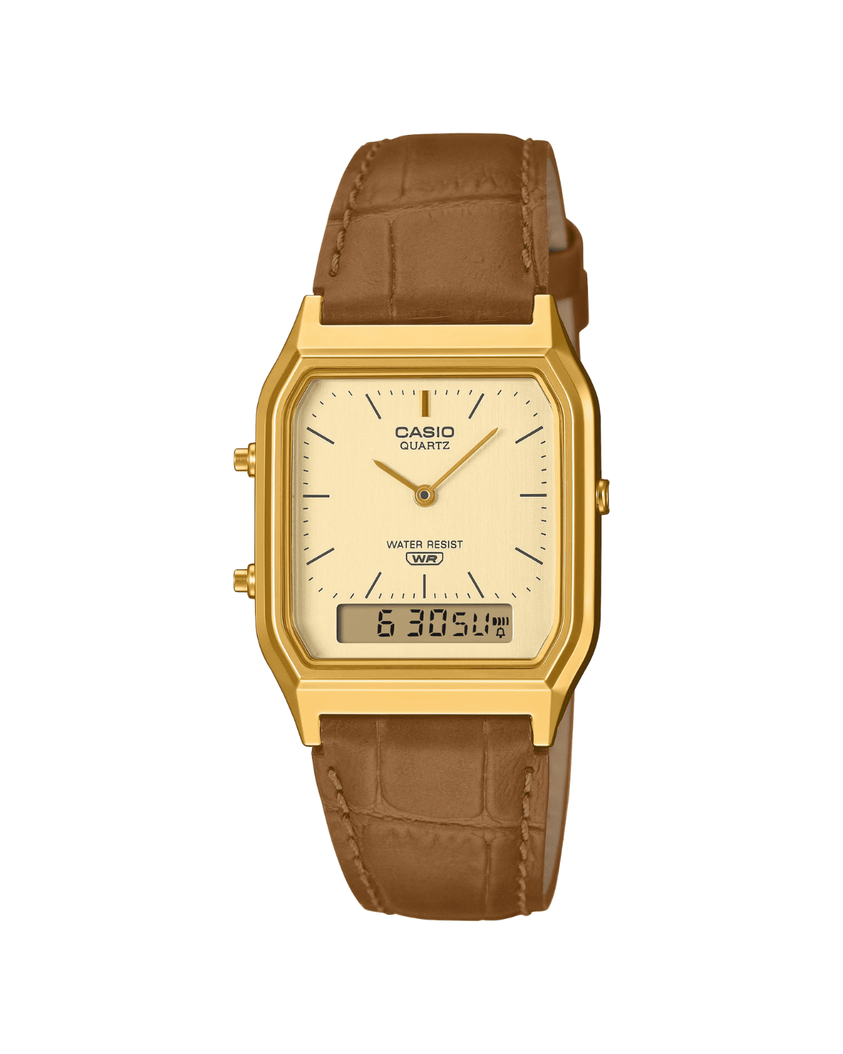 Vintage Gold Leather Watch AQ230EGL-9A - LIKELIHOOD