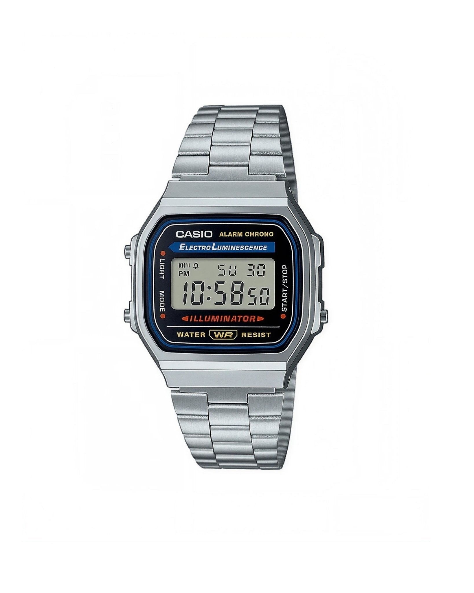 Vintage Silver and Black Metal Watch A168WA-1Q - LIKELIHOOD