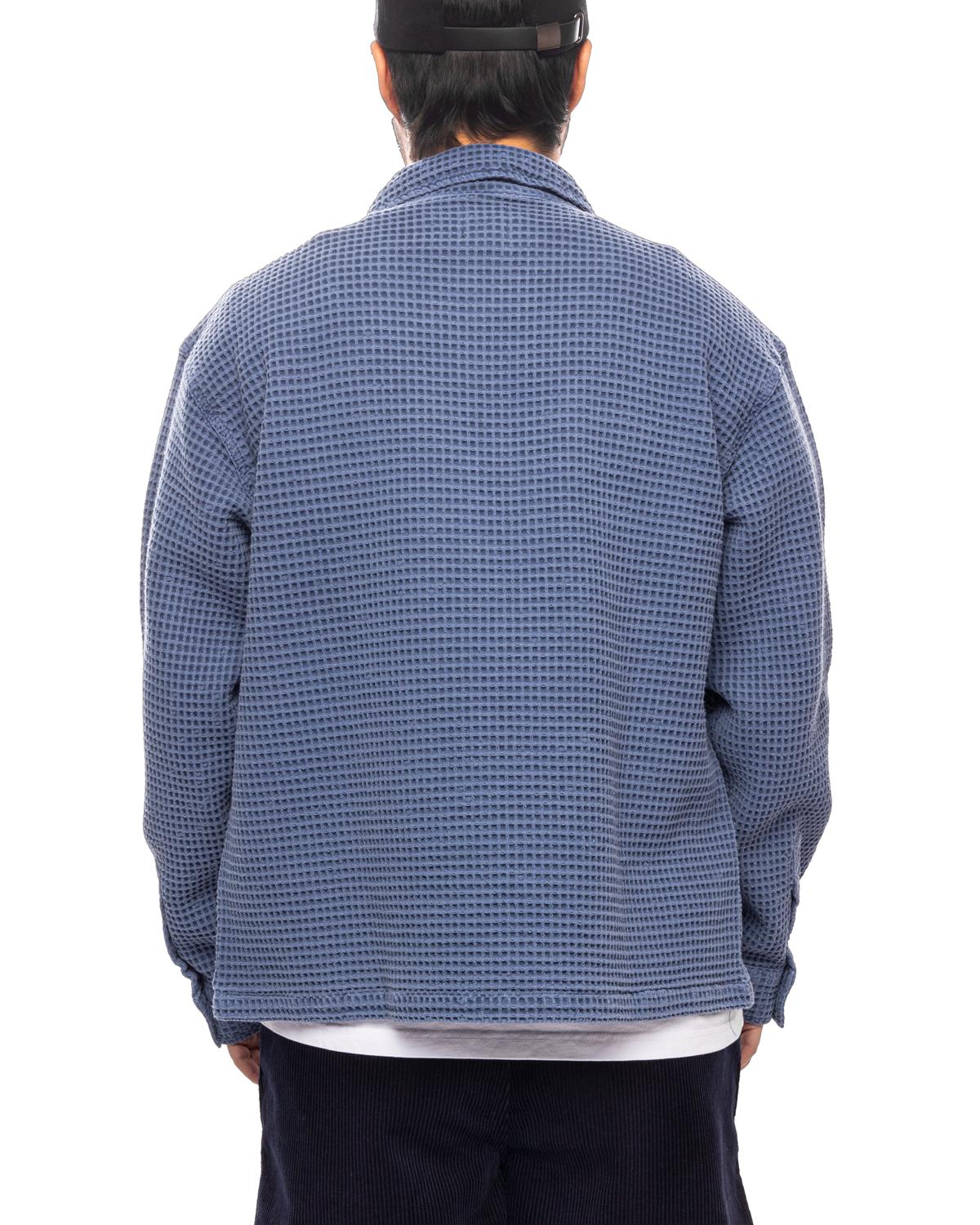 Waffle Button Front Shirt Blueberry