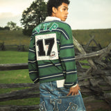 Washed Striped Rugby Green - LIKELIHOOD