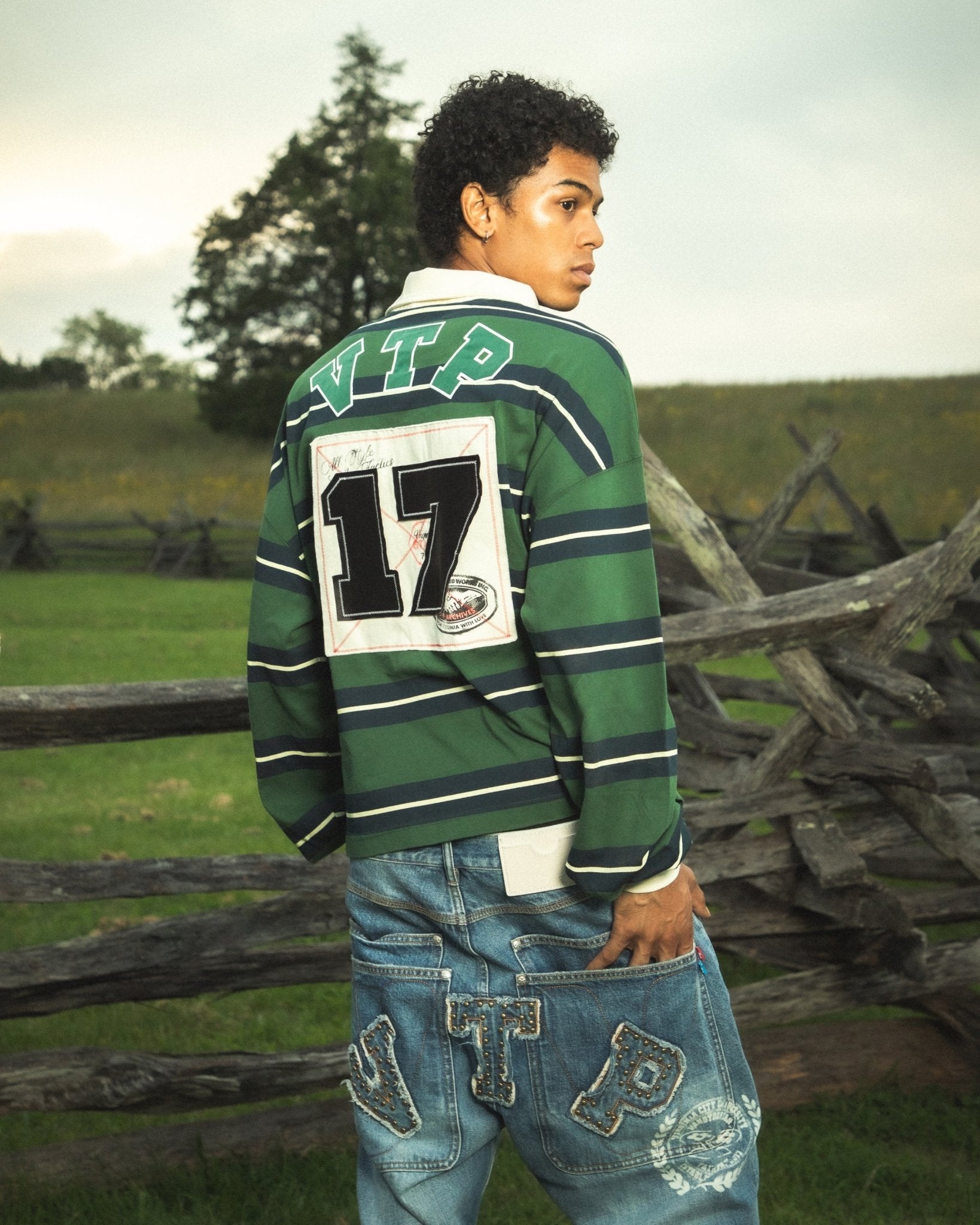 Washed Striped Rugby Green - LIKELIHOOD