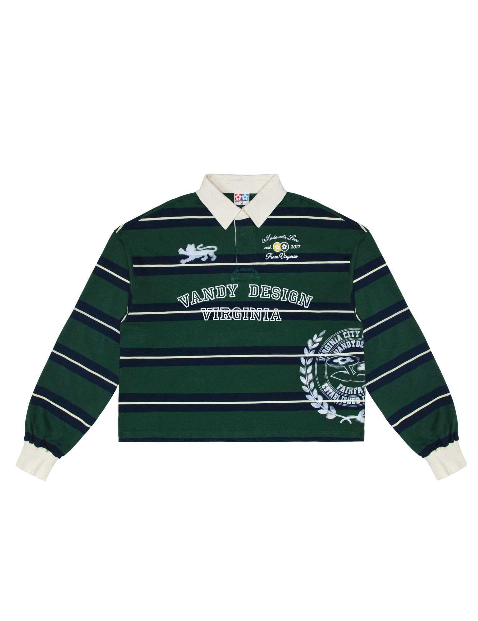 Washed Striped Rugby Green - LIKELIHOOD