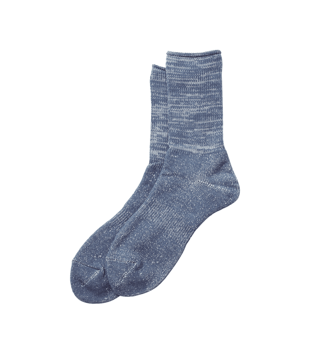 Washi Pile Crew Socks Slate Blue - LIKELIHOOD