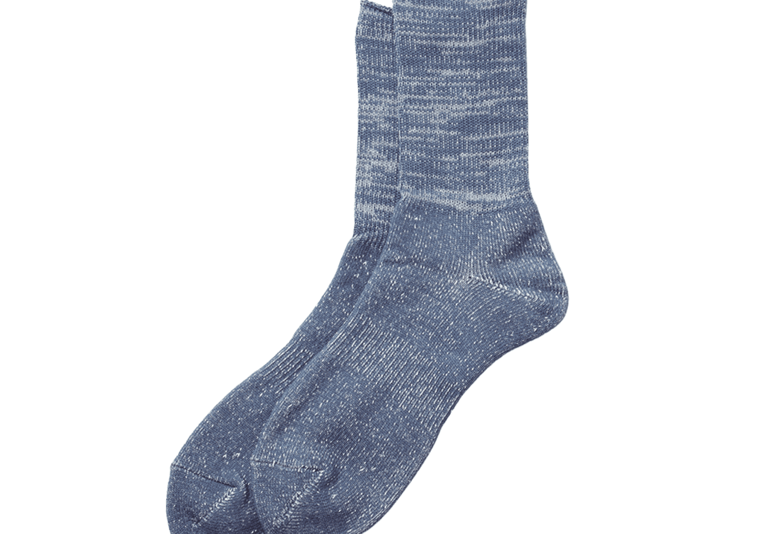 Washi Pile Crew Socks Slate Blue - LIKELIHOOD