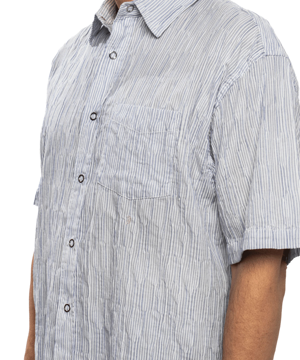 Wavy Striped Shirt Blue - LIKELIHOOD