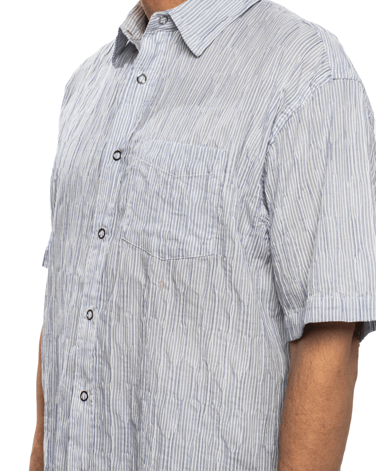 Wavy Striped Shirt Blue - LIKELIHOOD