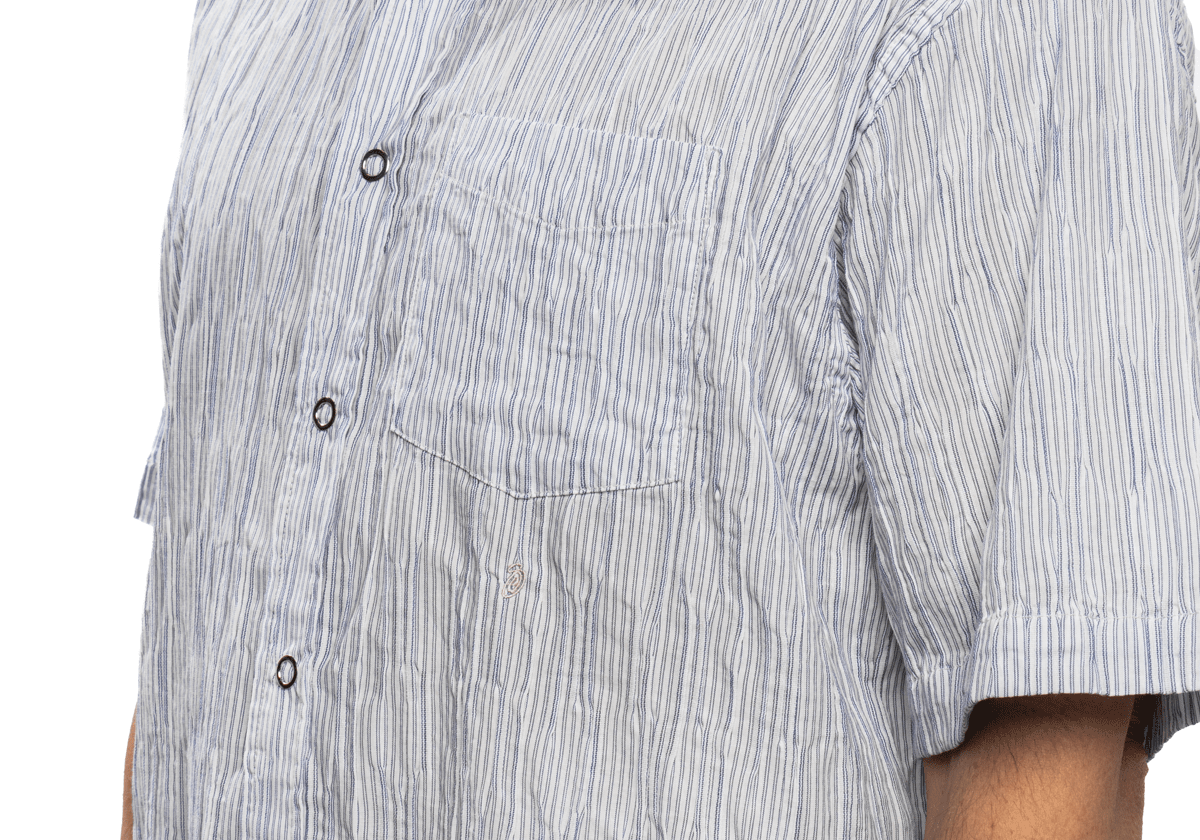Wavy Striped Shirt Blue - LIKELIHOOD