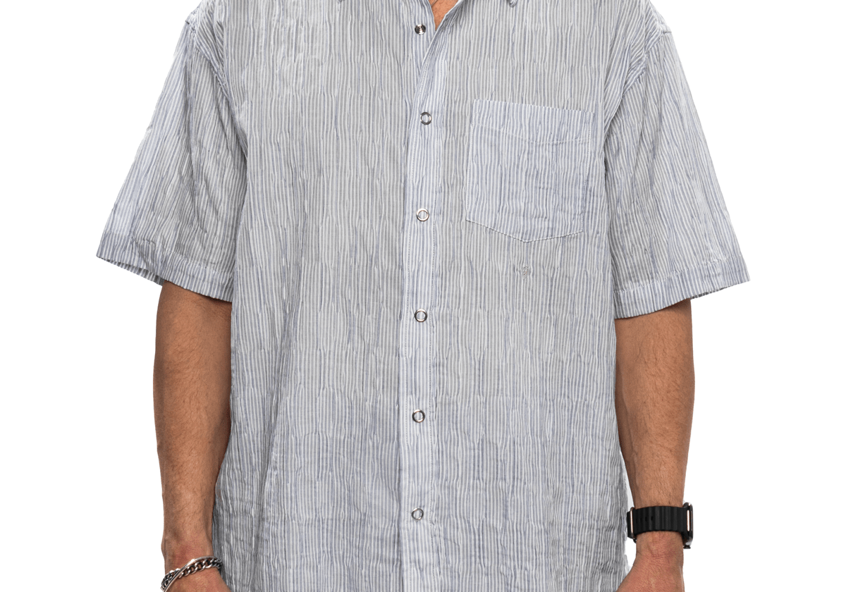 Wavy Striped Shirt Blue - LIKELIHOOD