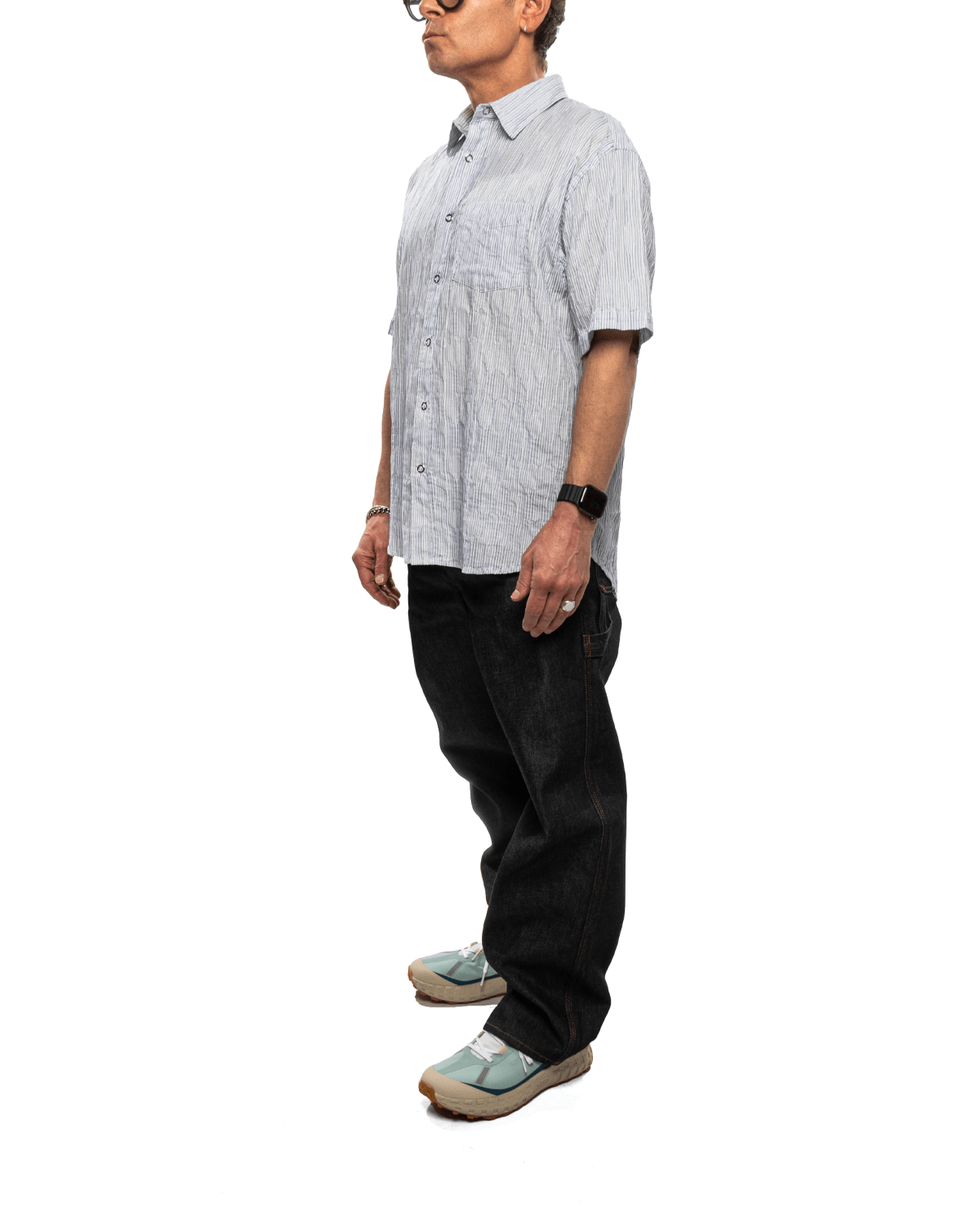 Wavy Striped Shirt Blue - LIKELIHOOD