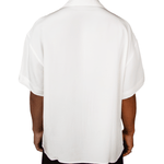 White SS Geometric Silk Shirt - LIKELIHOOD