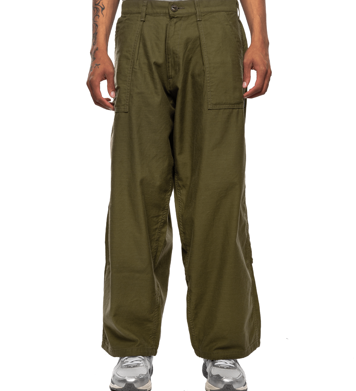 Wide Baker Pants Olive Drab - LIKELIHOOD
