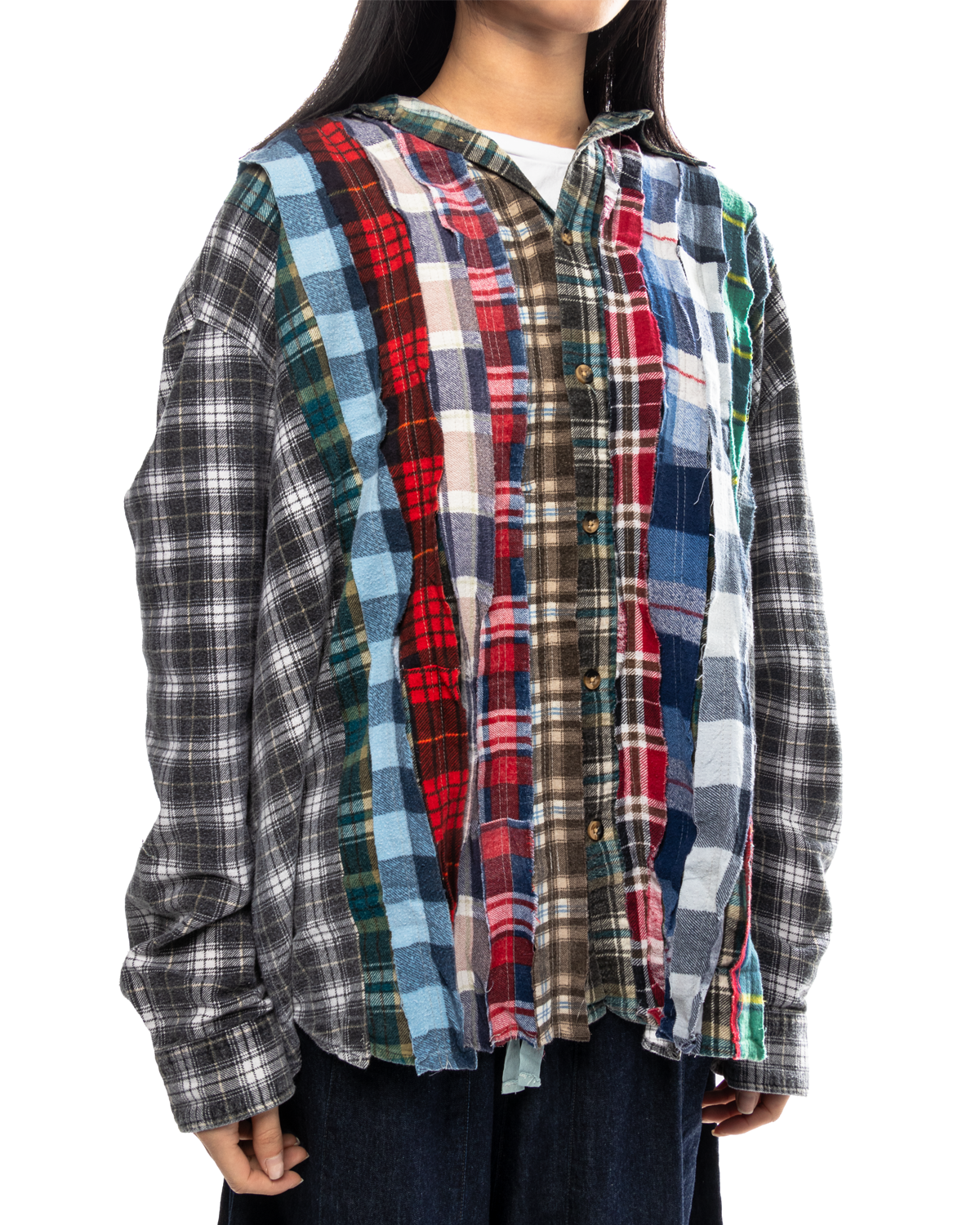 Flannel Shirt Ribbon Wide Shirt