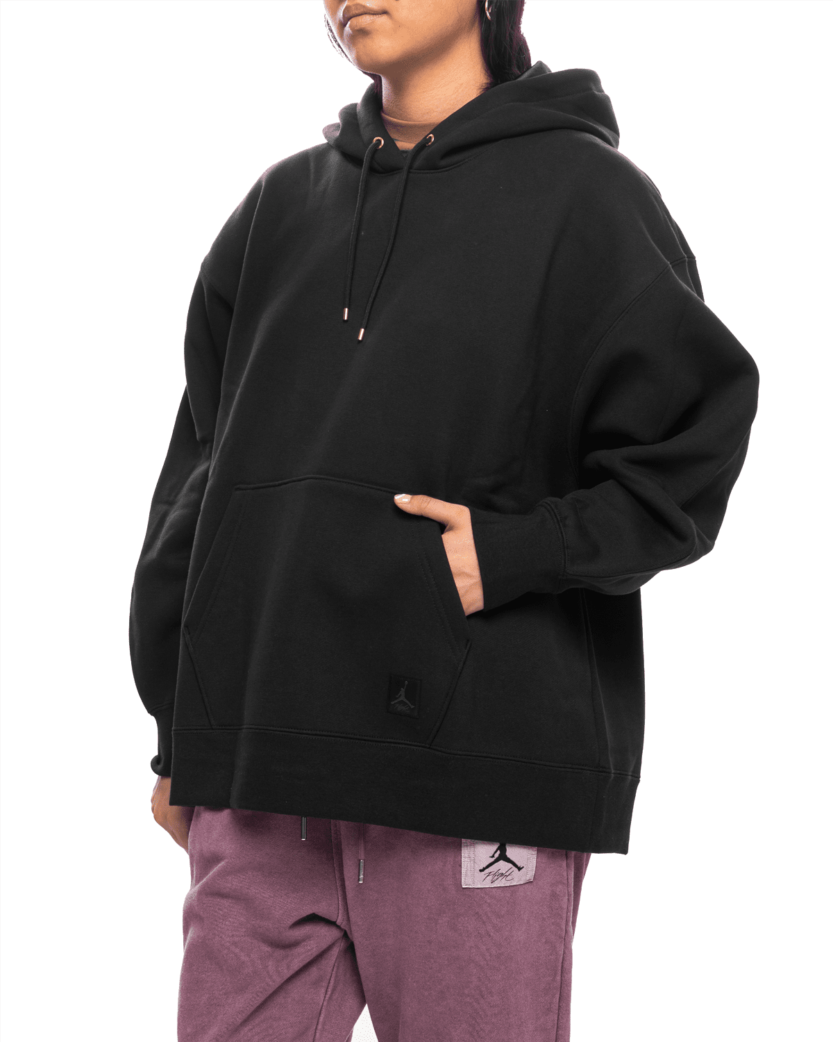 Wmns Flight Fleece Pullover Hoodie Black - LIKELIHOOD