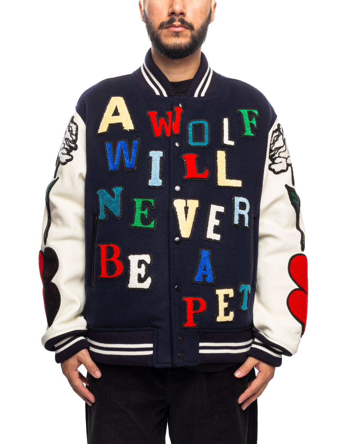 UC2C4206-2 A Wolf Will Never Be A Pet Jacket Navy