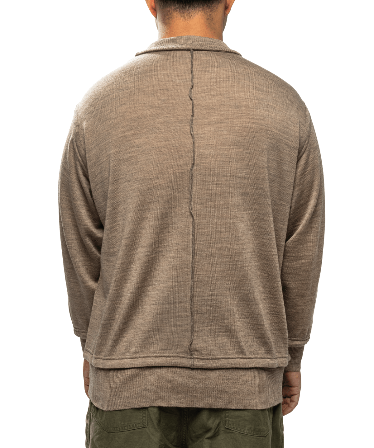 Wool Knit Sweater Grey Beige - LIKELIHOOD