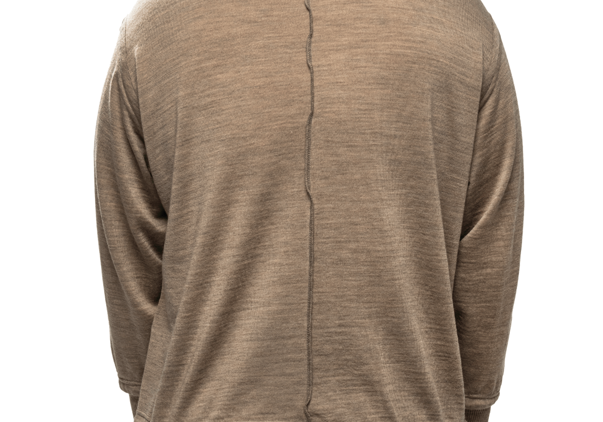 Wool Knit Sweater Grey Beige - LIKELIHOOD