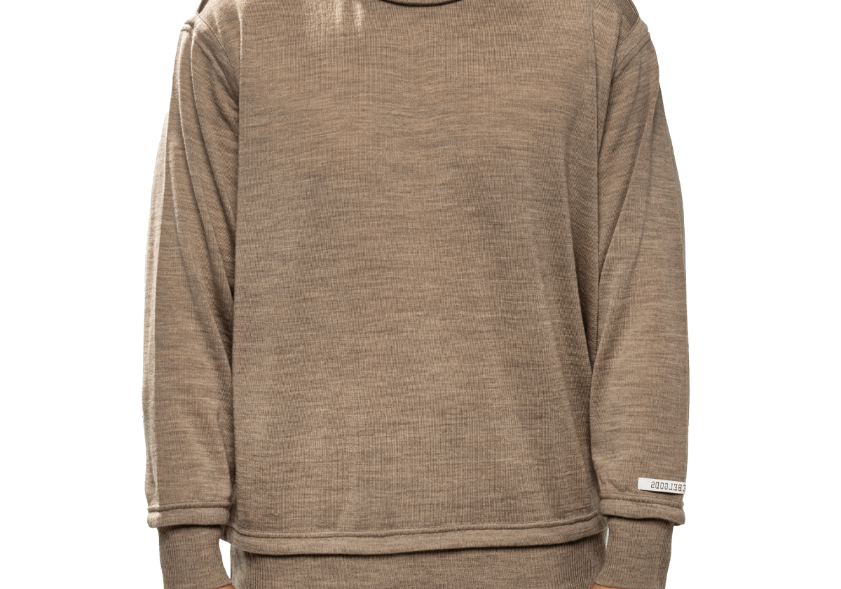 Wool Knit Sweater Grey Beige - LIKELIHOOD