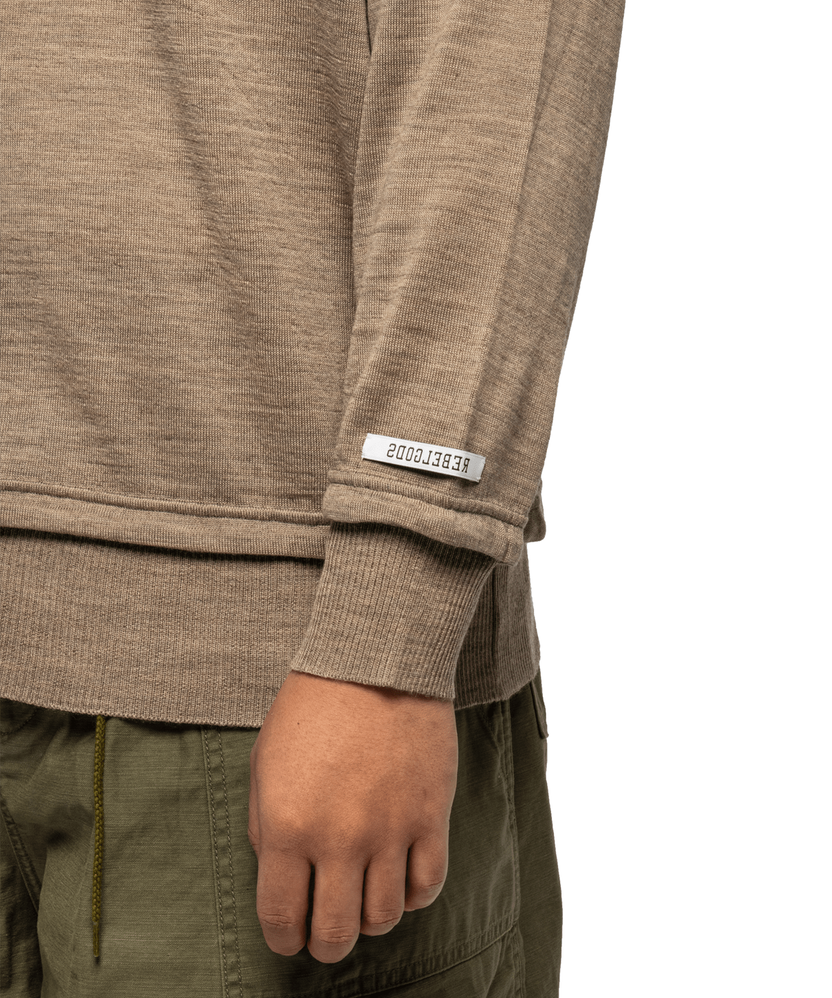 Wool Knit Sweater Grey Beige - LIKELIHOOD