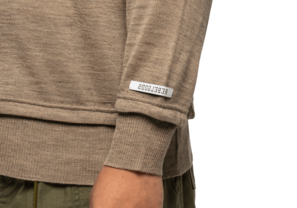Wool Knit Sweater Grey Beige - LIKELIHOOD
