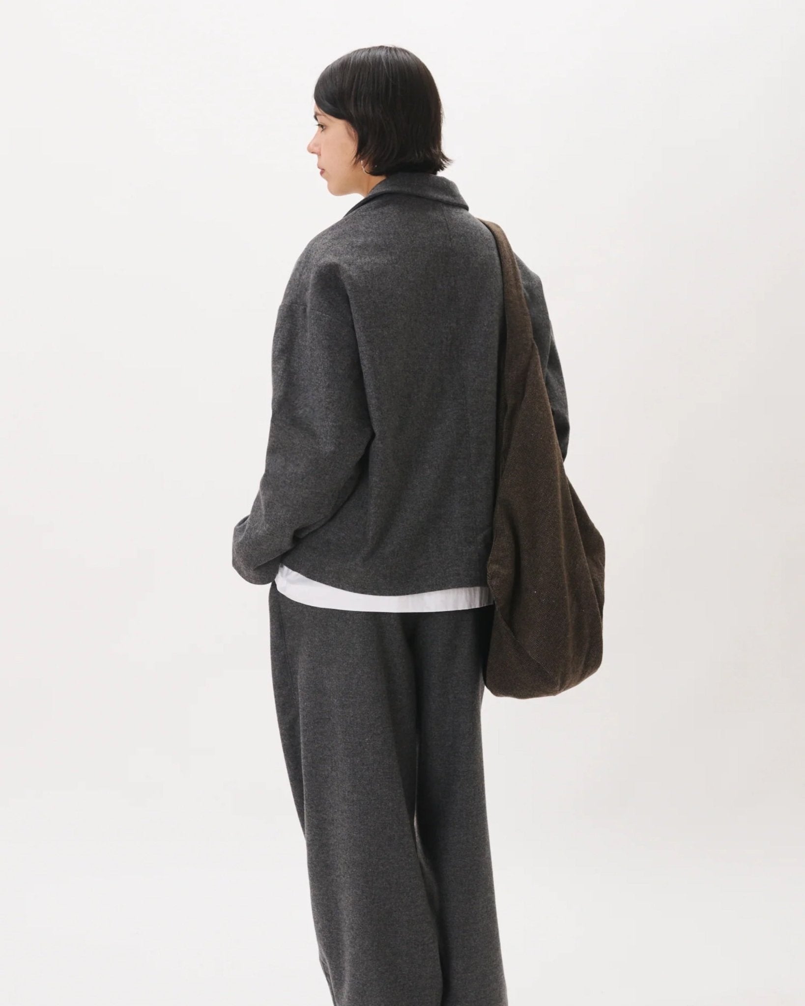 Wool Pocket Suit Jacket Charcoal - LIKELIHOOD