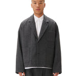 Wool Pocket Suit Jacket Charcoal - LIKELIHOOD