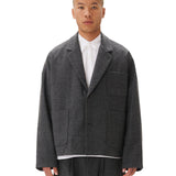 Wool Pocket Suit Jacket Charcoal - LIKELIHOOD