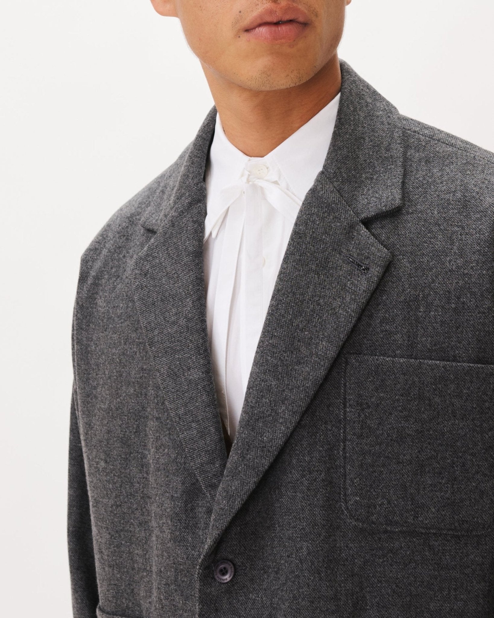 Wool Pocket Suit Jacket Charcoal - LIKELIHOOD