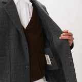 Wool Pocket Suit Jacket Charcoal - LIKELIHOOD