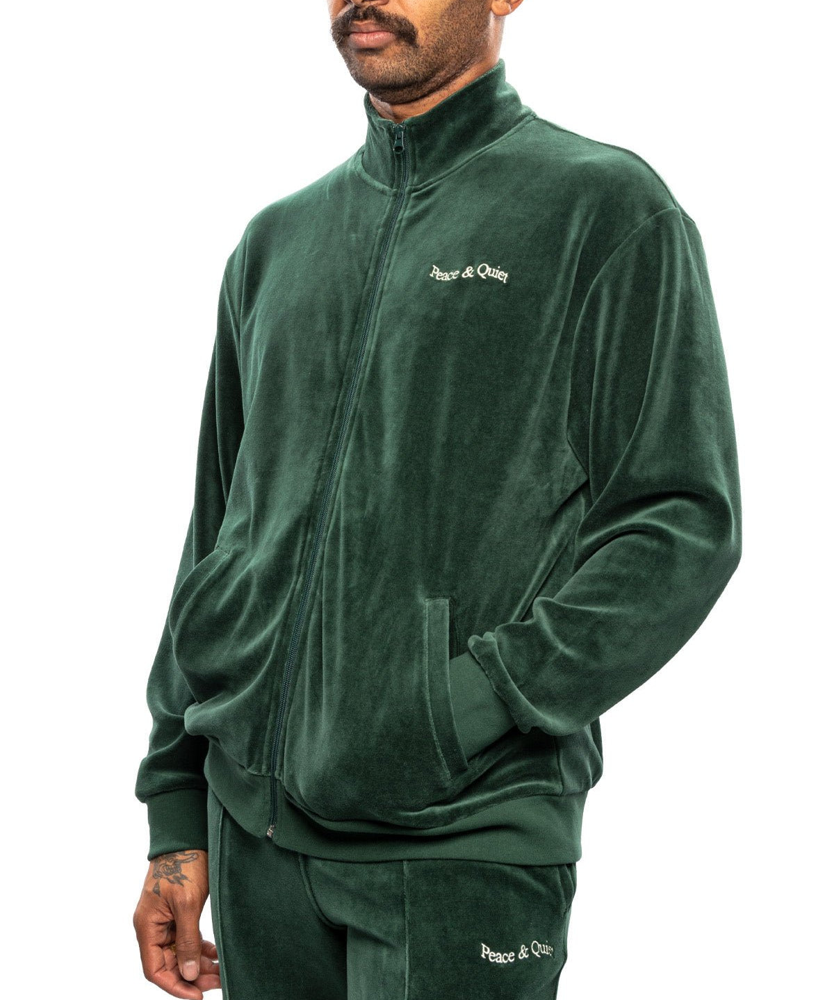 Wordmark Velour Jacket Pine - LIKELIHOOD