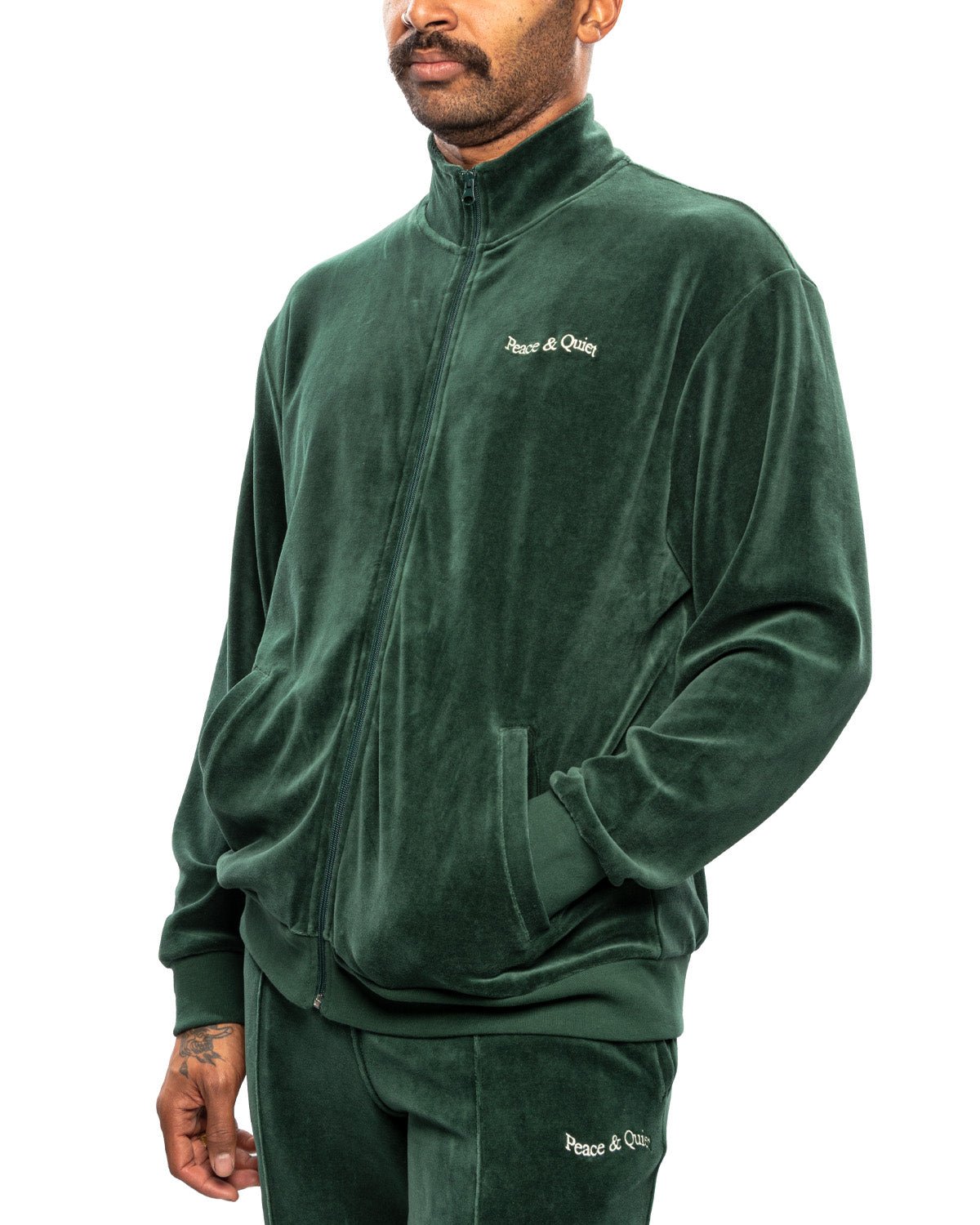 Wordmark Velour Jacket Pine - LIKELIHOOD