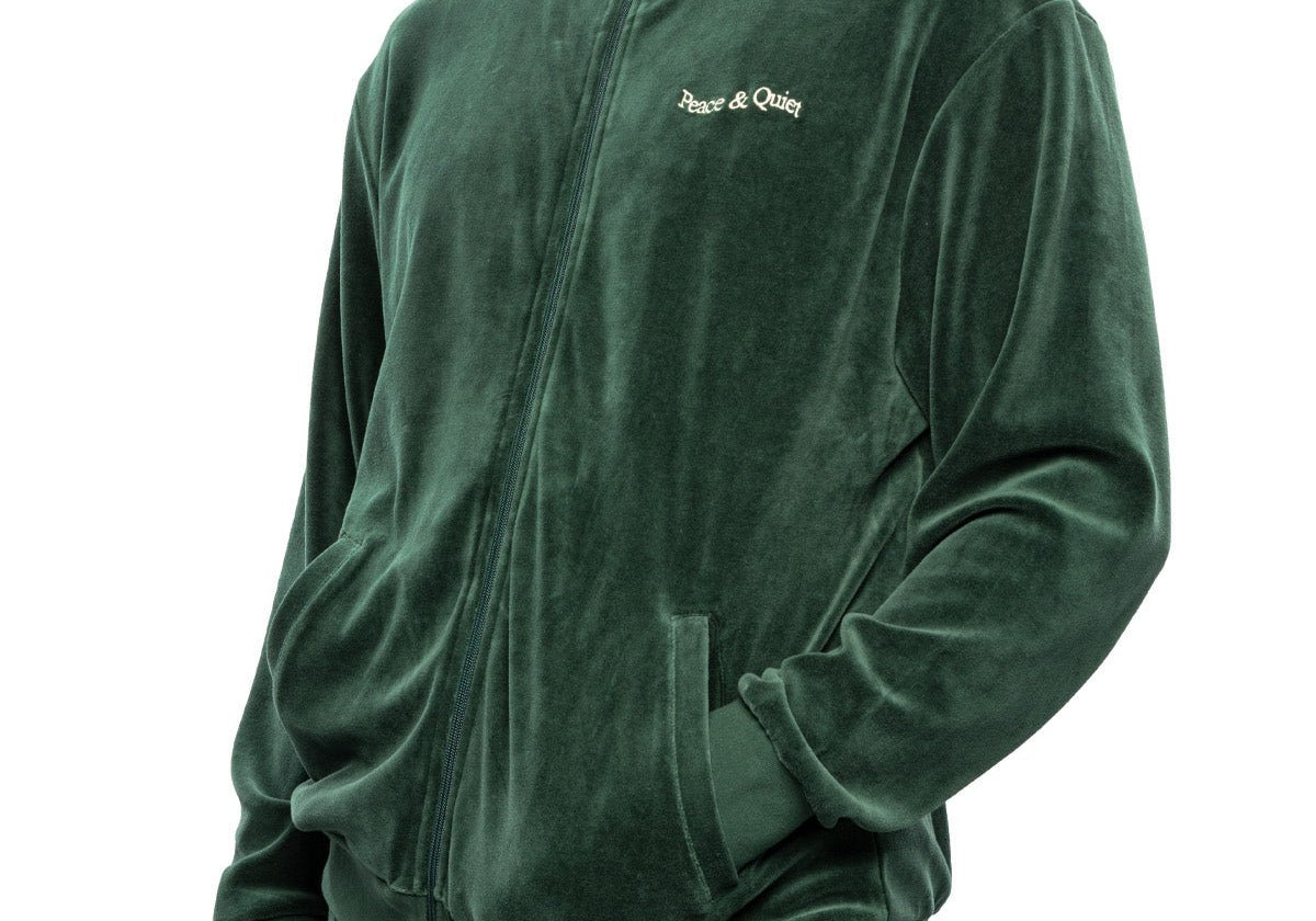 Wordmark Velour Jacket Pine - LIKELIHOOD