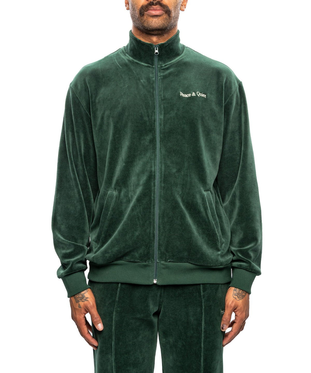 Wordmark Velour Jacket Pine - LIKELIHOOD