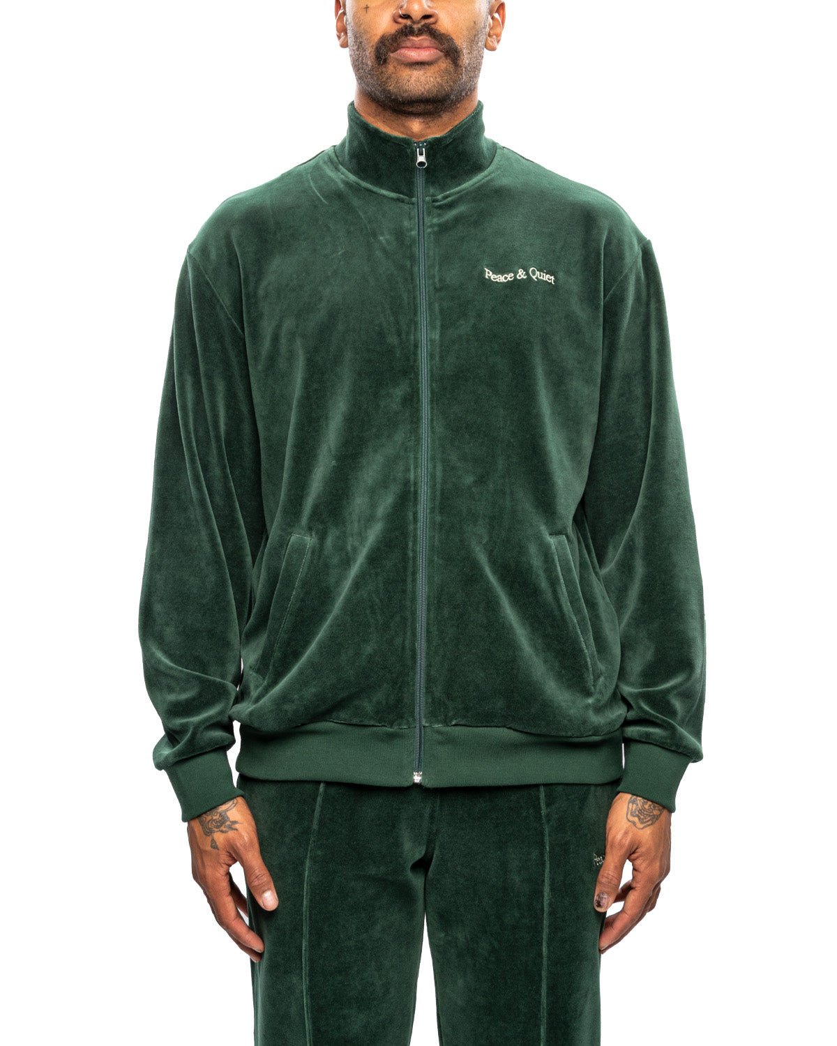 Wordmark Velour Jacket Pine - LIKELIHOOD