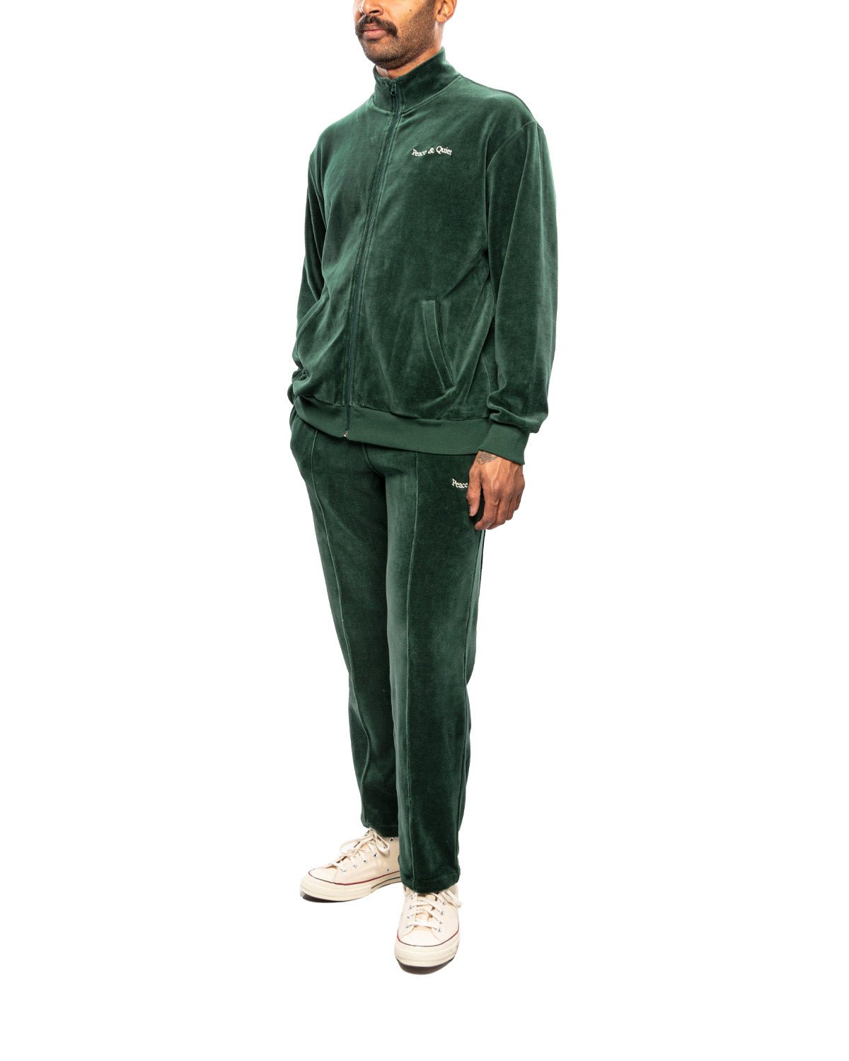 Wordmark Velour Pants Pine - LIKELIHOOD