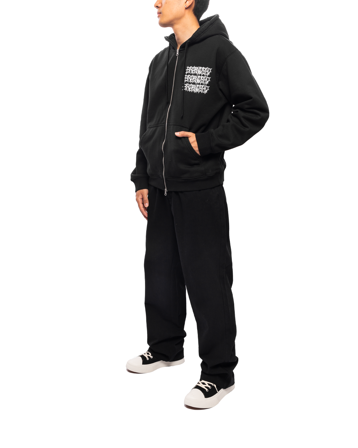Jiblets Zip Up Hooded Sweatshirt Black