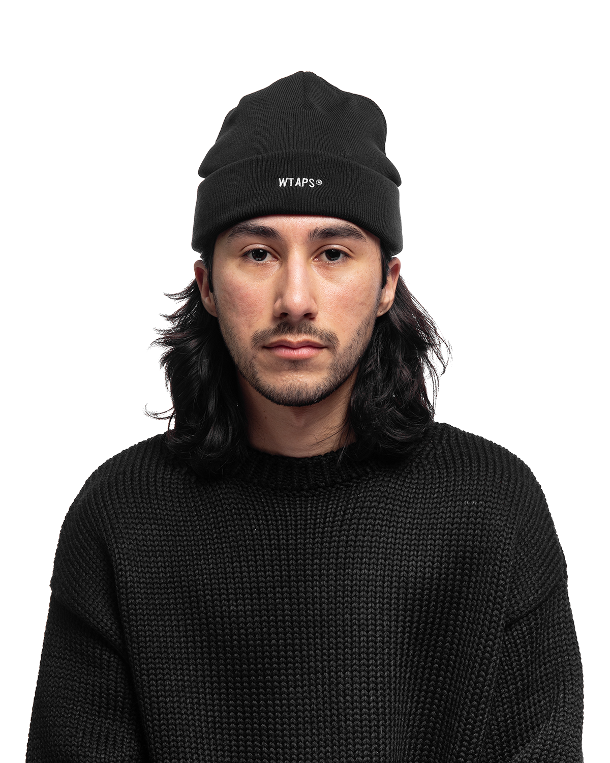 Beanie 04 Acrylic Cotton Knit Black