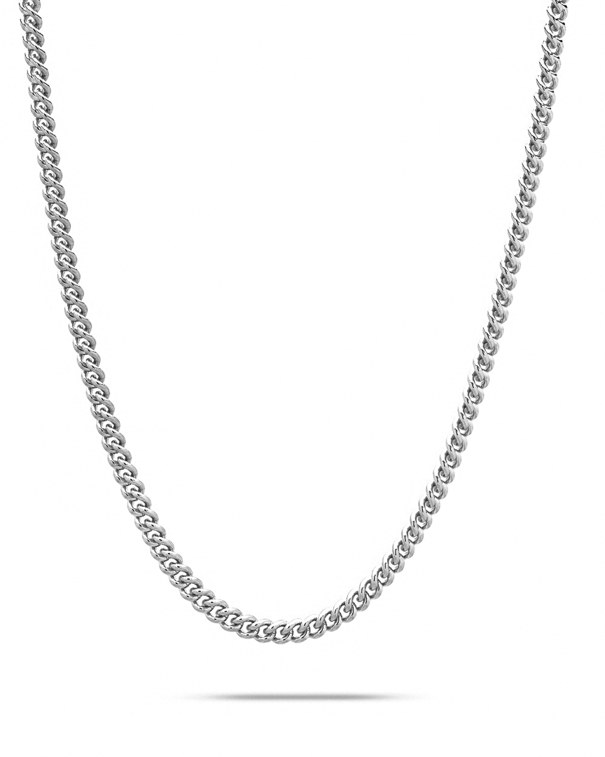Rounded Curb Chain Thin Silver