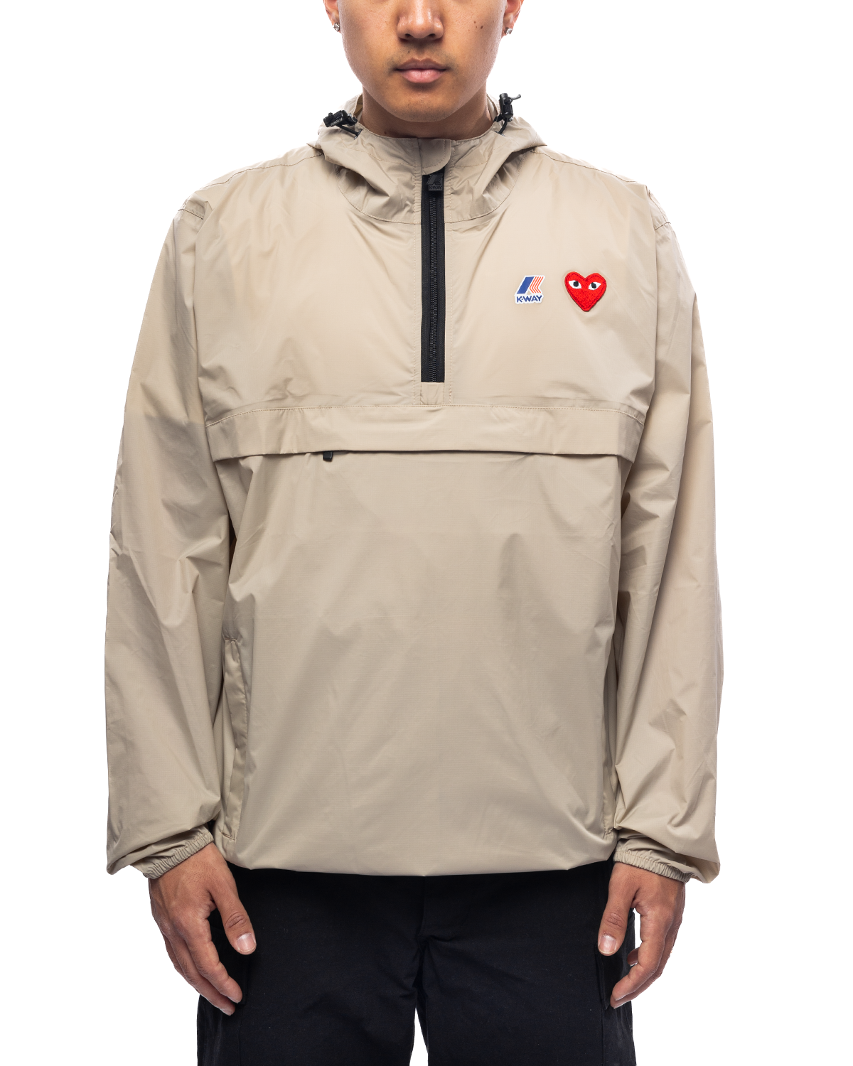 K-Way Hoodie Half Zip Beige