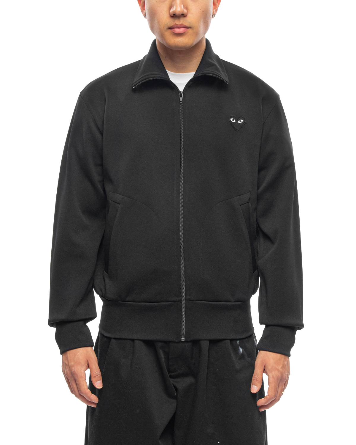 PLAY Big Heart Zip-Up Sweatshirt Black