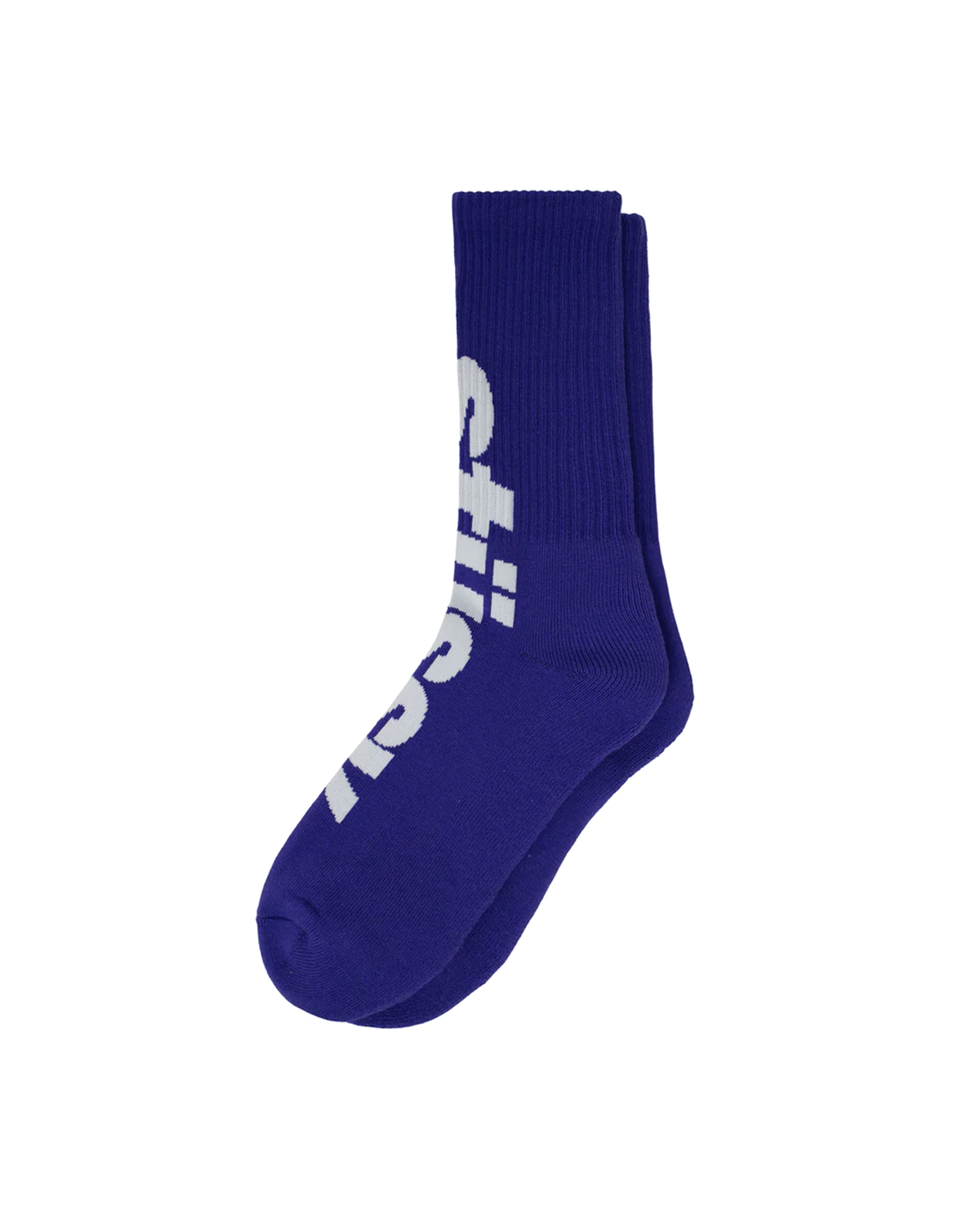 Big Helvetica Crew Socks Purple/White