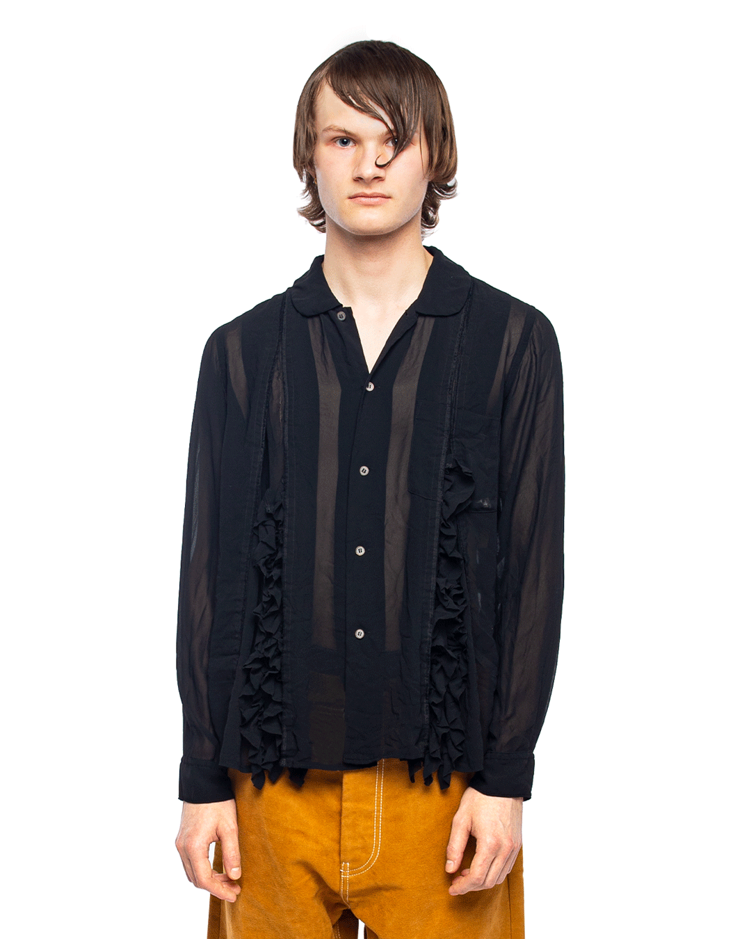 CDG Button Up Shirt Black Polyester