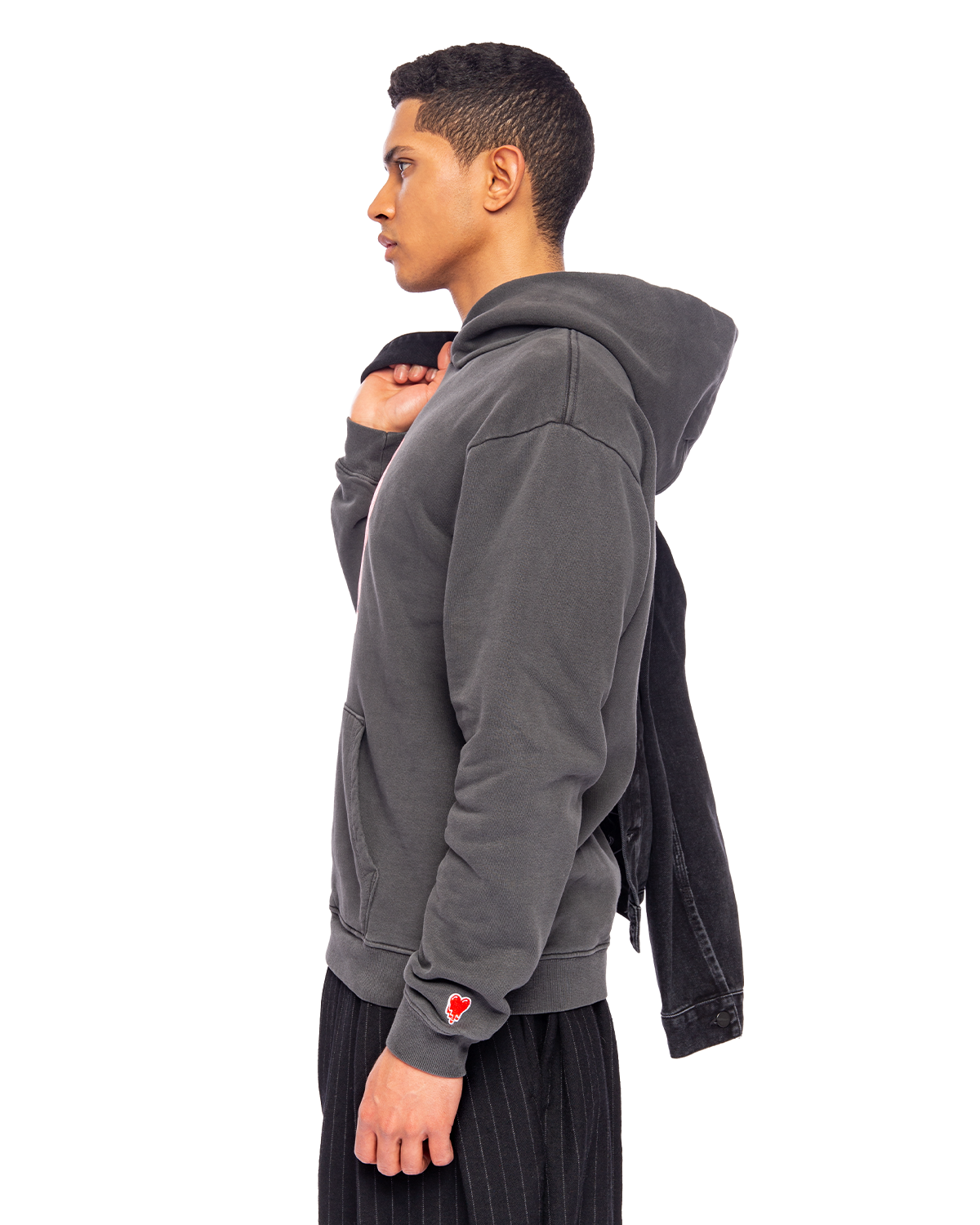 Heart Logo Hoodie Charcoal