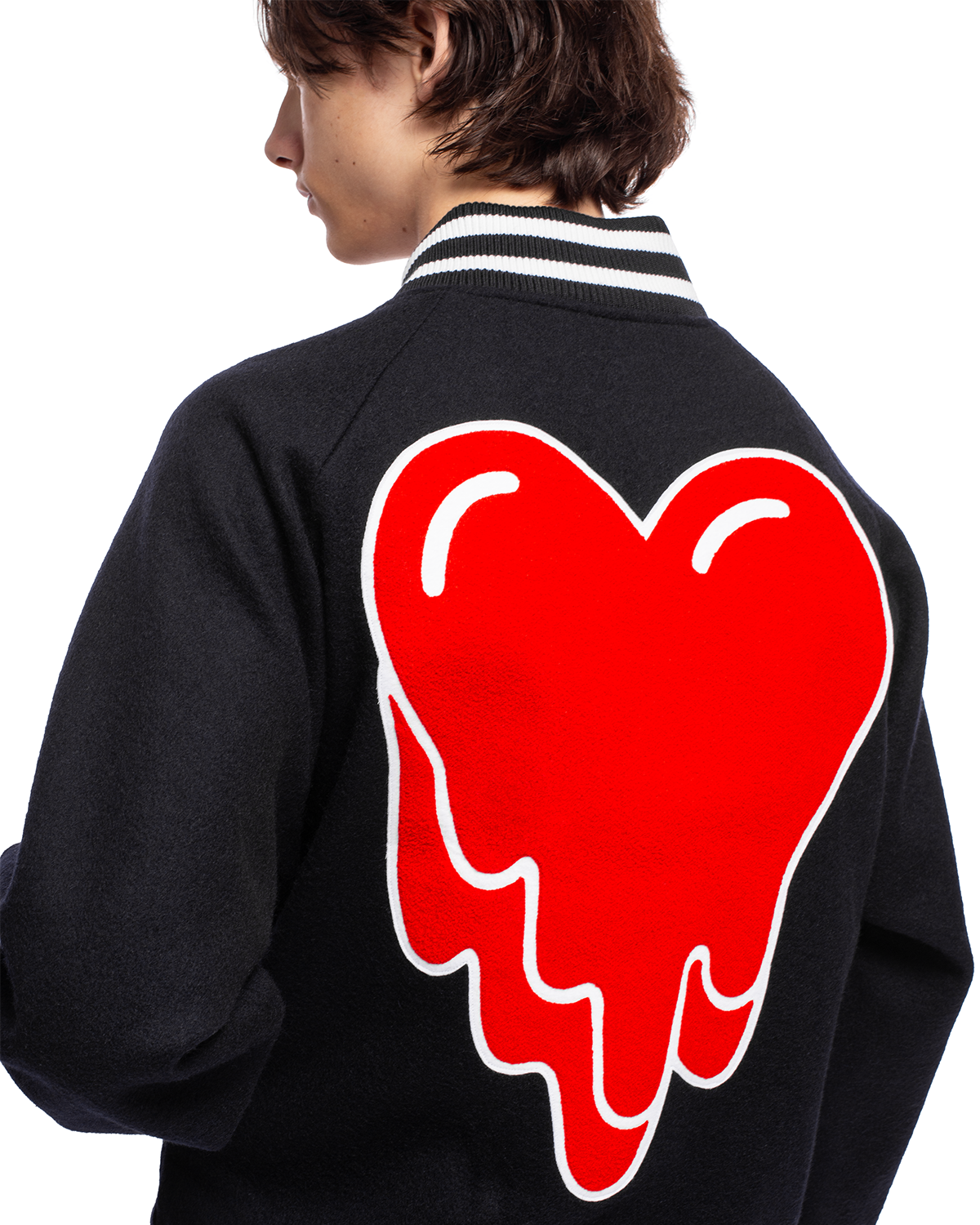 EU Melting Heart Varsity Jacket Navy