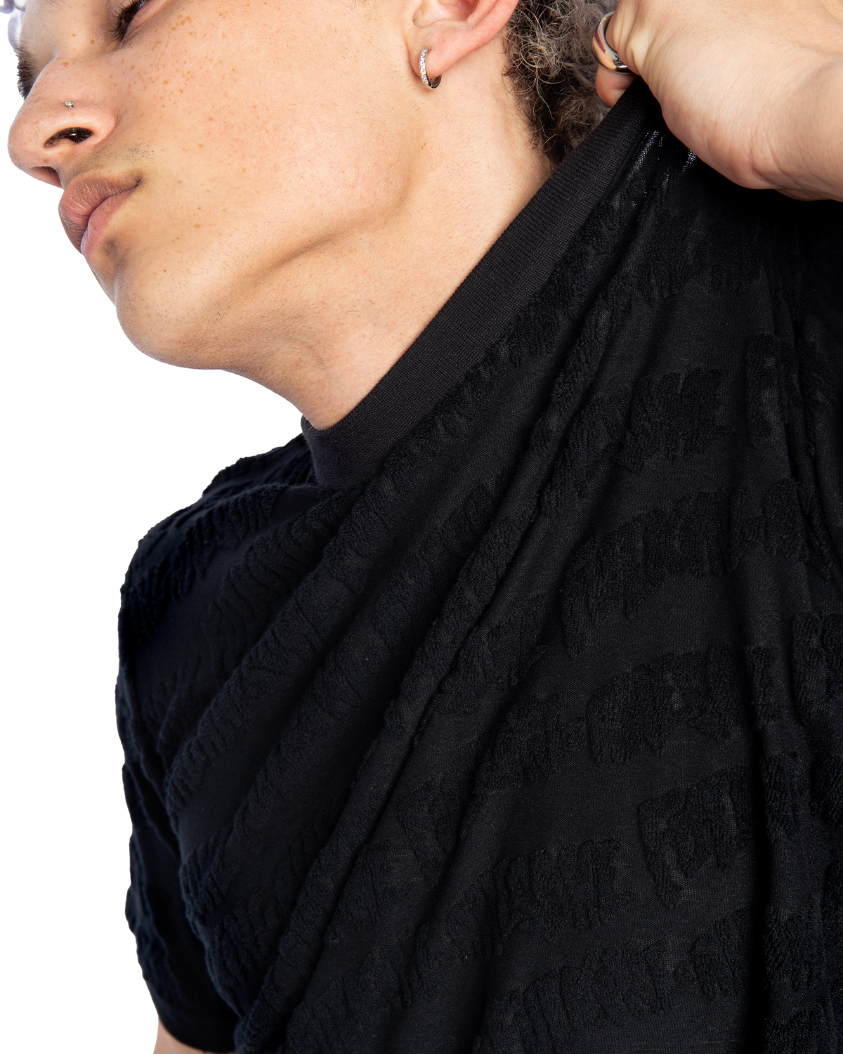 Raised Terry Tee Black