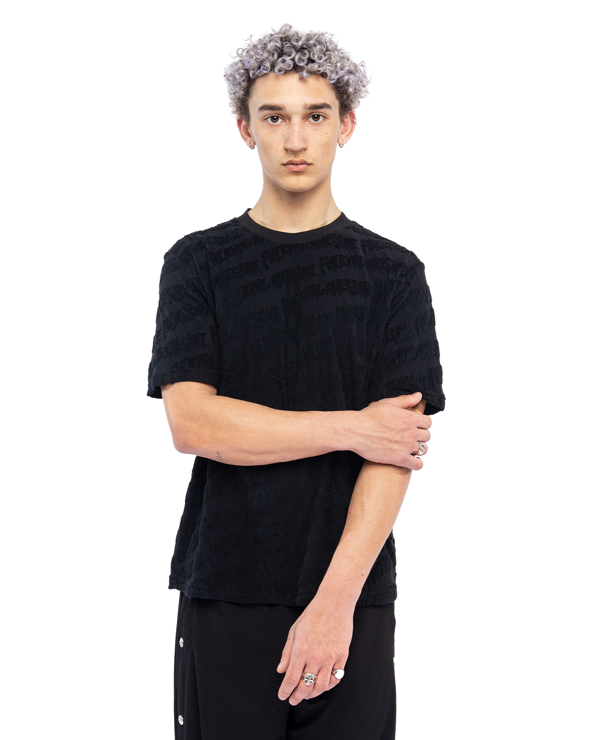 Raised Terry Tee Black