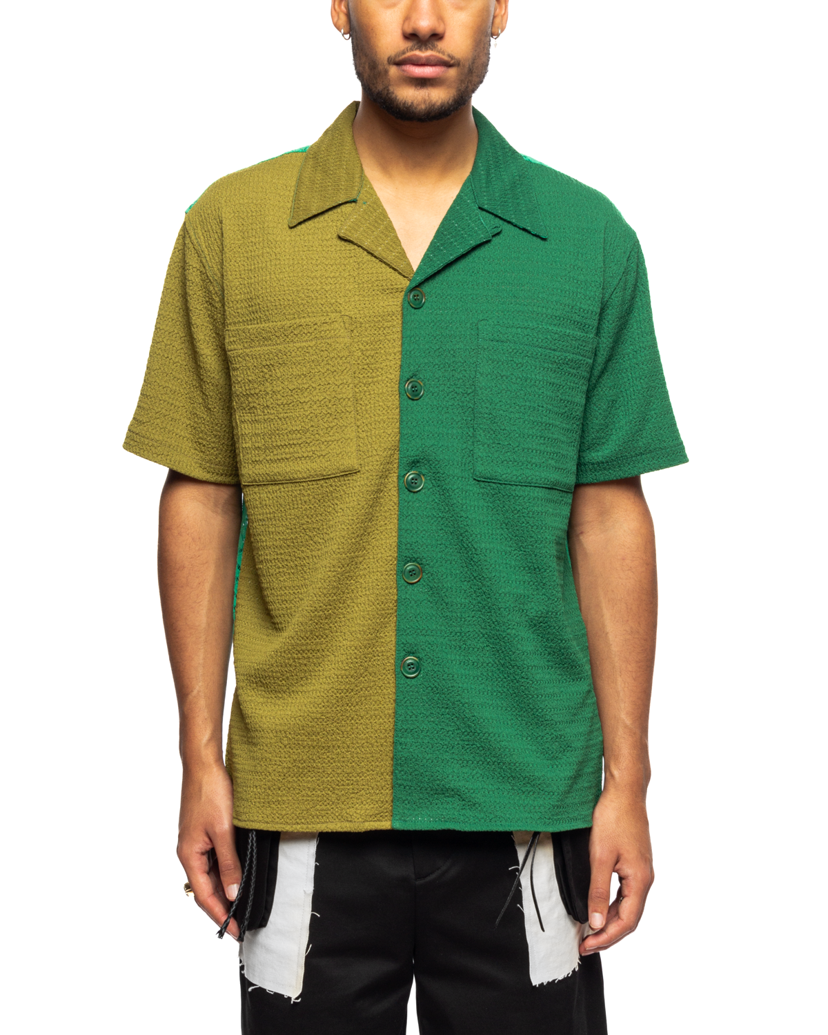 Forest Half Knit Shirt Green