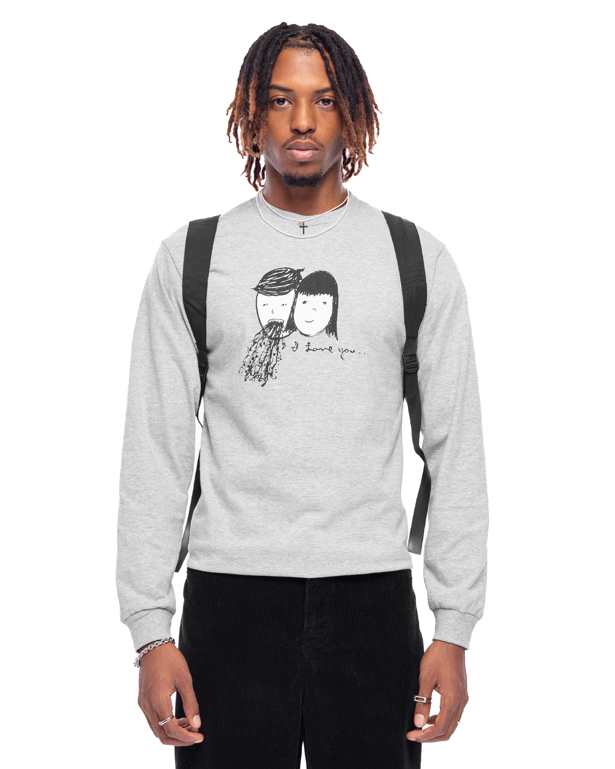I Love You Long Sleeve Tee Heather Grey